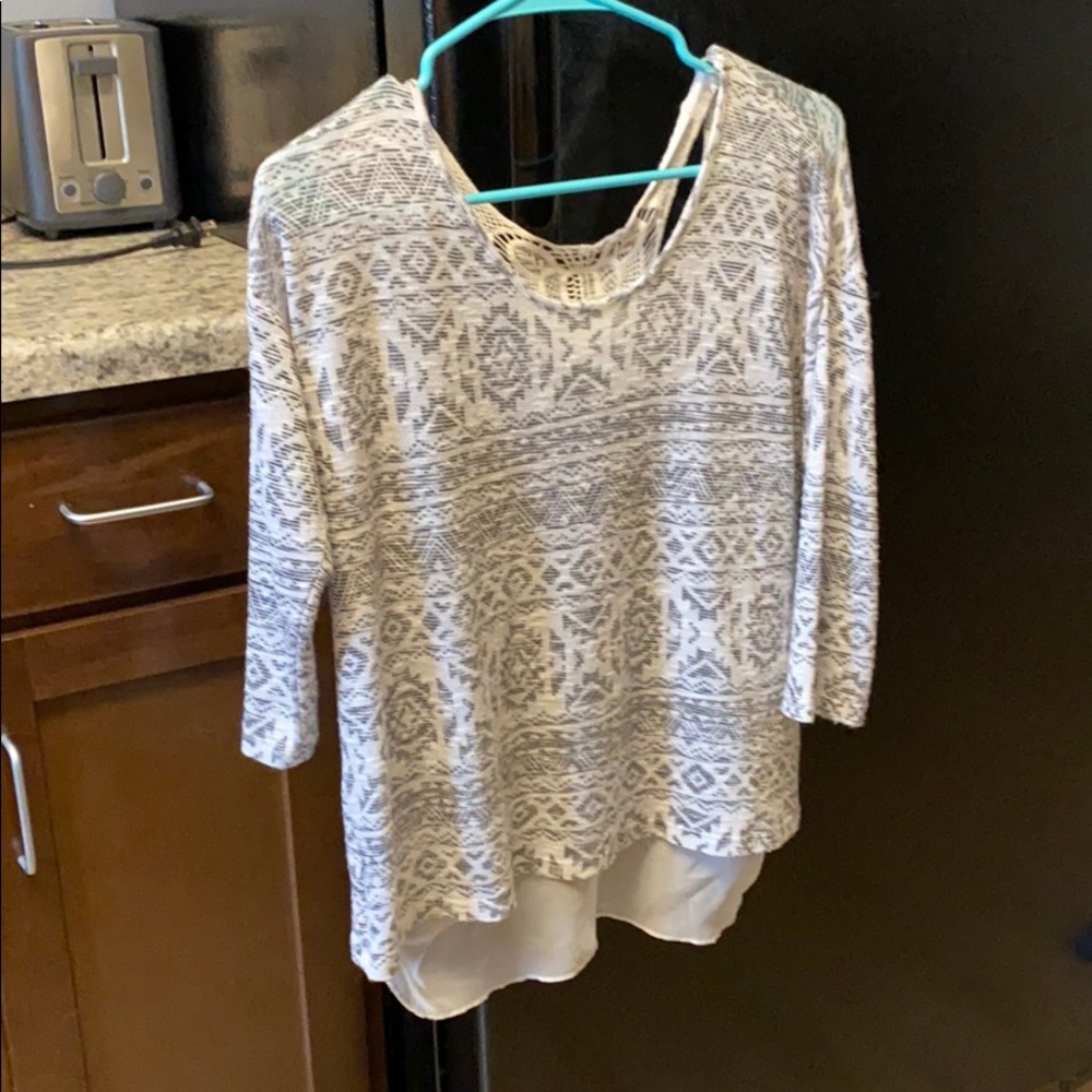 Designed half sleeve shirt, see through back